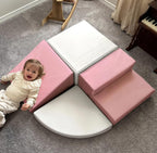 little dove Large 4 Pieces Climbing Toys for Toddlers 1-3 Non-Toxic & Eco-Friendly Toddler Climbing Toys Indoor Soft Play Equipment Indoor for Motor Skills Easy Setup & Clean Climbing Blocks Pink