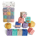 Soft Plastic Building Blocks For Infants And Young Children Early Education Digital Cognitive Animal Relief Matching Toys