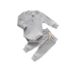 Infant Newborn Baby Girls Boys Spring Autumn Ribbed Solid