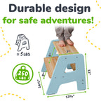 2-Step Wooden Stool for Toddlers(Step Stool for Children Ages 2+)