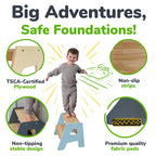 2-Step Wooden Stool for Toddlers(Step Stool for Children Ages 2+)