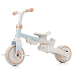 7 in 1 Baby Tricycle, Foldable Toddler Tricycle with Removable and Adjustable Parent Handle, Toddler Push Bike with Removable Pedal, Canopy, and Guardrail, Tricycle for 12-72 Months, blue