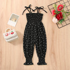 Baby Summer Clothes Sleeveless Strap Pants Solid Overalls Cotton Outfits Jumpsuits/ Romper for Girls