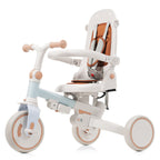 7 in 1 Baby Tricycle, Foldable Toddler Tricycle with Removable and Adjustable Parent Handle, Toddler Push Bike with Removable Pedal, Canopy, and Guardrail, Tricycle for 12-72 Months, blue