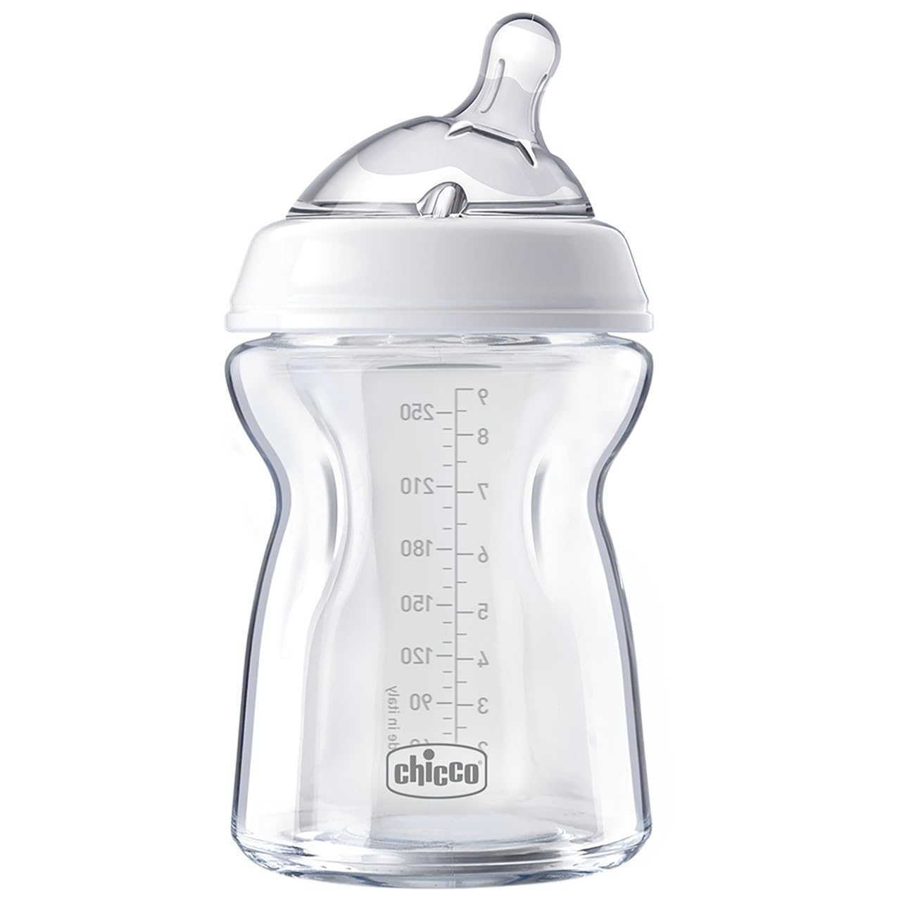 Chicco Natural Feeling 250ml Baby Bottle - Angled Nipple Design for Newborns & Infants
