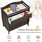 Baby Changing Table Infant Diaper with 3 Drawers and Safety Belt