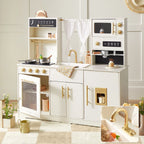 Tiny Land® Play Kitchen with Running Water - Iconic Aqua Kitchen in Cream