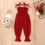 Baby Summer Clothes Sleeveless Strap Pants Solid Overalls Cotton Outfits Jumpsuits/ Romper for Girls