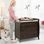 Baby Changing Table Infant Diaper with 3 Drawers and Safety Belt