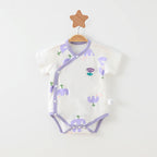 Simple Cartoon Print Summer Baby Rompers Girls Clothing