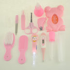 Roadfisher Newborn Baby Care Kits Nose Cleaner Feeder Earpick Tools Grooming Bag Set Nail Clipper Tooth Hair Brush Comb Scissor