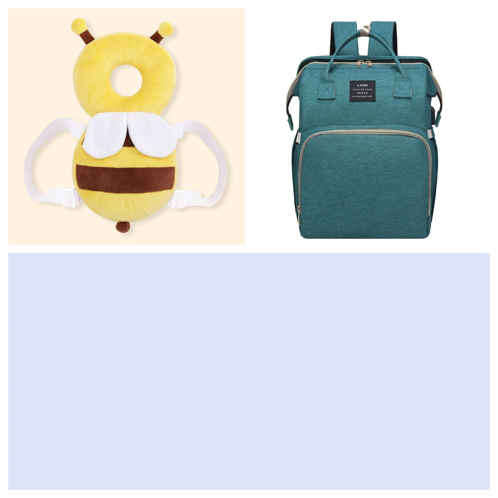 Multifunctional Maternity Diaper Backpack Upgraded With Removable Mosquito Net Large Capacity Foldable Infants Baby Crib Waterproof Nappy Mother Bag For Travel
