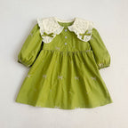 Autumn Clothes Baby's Gown Doll Collar Lace Embroidery