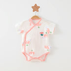 Simple Cartoon Print Summer Baby Rompers Girls Clothing