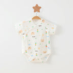 Simple Cartoon Print Summer Baby Rompers Girls Clothing