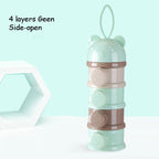 3 / 4 layers Bear Style Portable Baby Food Storage Box Essential Cereal Cartoon Infant Milk Powder Box Toddle Snacks Container