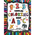 Toddler Coloring Book - Fun with Numbers, Letters, Shapes and Animals - Paperback