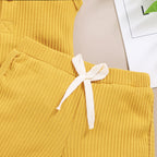 Baby Clothes Set Toddler Boys Girls Solid Sleeveless Button Vest Tops+shorts Outfits Set roupa bebes menina newborn clothes