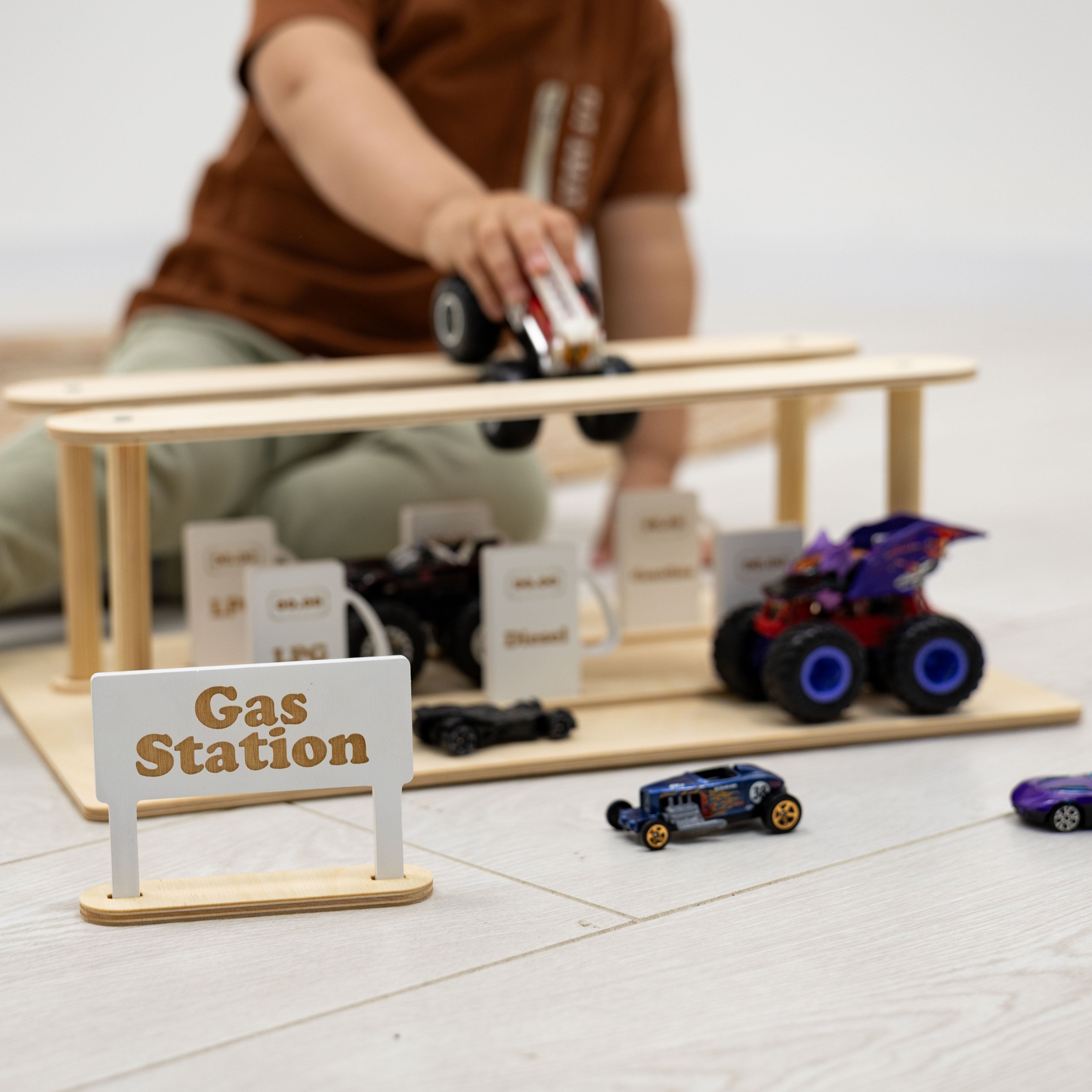 Wooden Gas Station Toy