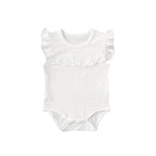 Newborn Baby Girl Clothes Ruffled Sleeveless Bodysuit Solid Playsuit Jumpsuit Outfits For Girls