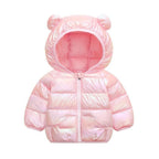 Shiny Toddler Baby Warm Hooded Coat Winter Outerwear Infant Clothes Cute Jacket Baby Clothes For Girls