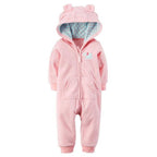 Modern High Quality Newborn Infant Baby Clothes Fleece Jumpsuit Boys Romper Hooded Jumpsuit Bear For Kids