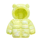 Shiny Toddler Baby Warm Hooded Coat Winter Outerwear Infant Clothes Cute Jacket Baby Clothes For Girls