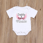 Newborn Kids Baby Girls Boys Clothes Father's Day Letter Print Romper Bodysuit For Baby For Girls And Boys Dadies & Momies Miracle Print