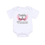 Newborn Kids Baby Girls Boys Clothes Father's Day Letter Print Romper Bodysuit For Baby For Girls And Boys Dadies & Momies Miracle Print