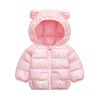 Shiny Toddler Baby Warm Hooded Coat Winter Outerwear Infant Clothes Cute Jacket Baby Clothes For Girls