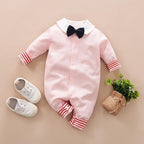 Luxury Modern Baby Boy Infant Rompers Baby Clothes Kids With Bow Modern Baby Costume Suit