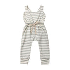 Newborn Baby Girl Boy Backless Striped Ruffle Romper Overalls Jumpsuit Clothes In Retro Syle For Boys And Girls