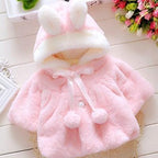 Baby Girls Coat Winter Spring Baby Girls Princess Coat Jacket Rabbit Ear Hoodie Casual Outerwear For Girl Infants Clothing Jacket Luxury Style
