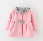 Baby Girls Coat Winter Spring Baby Girls Princess Coat Jacket Rabbit Ear Hoodie Casual Outerwear For Girl Infants Clothing Jacket Luxury Style