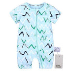 Modern Printed Newborn Baby Short Sleeved Cotton Jumpsuit Infant Cartoon Animal Costumes Clothing For Girls and Boys Kids