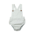 Newborn Infant Baby Boy/Girl Bodysuit Summer Button Jumpsuit Striped Casual Sleeveless Backless Solid Outfits Clothes for Girls