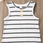 Summer Clothing Newborn Infant Baby Boy/Girl Striped Romper Sleeveless Outfit Jumpsuit Pajamas
