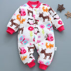 Baby Clothing Boys And Girls Rompers Coral Cute Infant Overall Toddler Jumpsuit Baby Romper For Winter