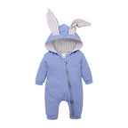 Winter Baby Rompers Newborn Boys Girls Clothes Rabbit Ear Hooded Jumpsuit infant In Luxury Rabbit Design
