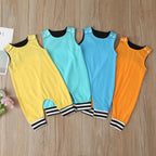 New Baby Boys Girls Outfits Clothes Newborn Baby Kids Rompers Toddler Solid Striped Sleeveless Cotton Jumpsuit Playsuit For Kids