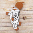 Newborn Baby Clothes Feather Rompers Tops Striped Pants Clothes Outfits Set For Girls And Boys