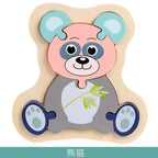 Wooden Children Colorful Animal Stevvex Puzzle for Toddler Creative Puzzle Early Educational Toys for Boys and Girls 2-4