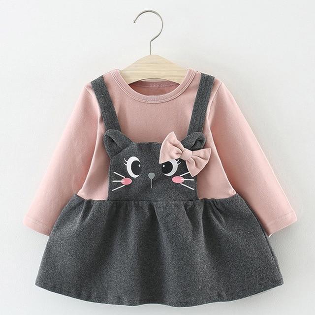 Newborn Baby Girl Cartoon Dress With Bag Infant Clothing Toddler Dress In elegant Design Made for Kids