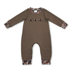 Turkey camo embroidery baby boy Thanksgiving romper