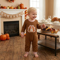Turkey embroidery baby boy Thanksgiving romper