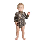 Long sleeves olive camo mock neck baby kids fall romper