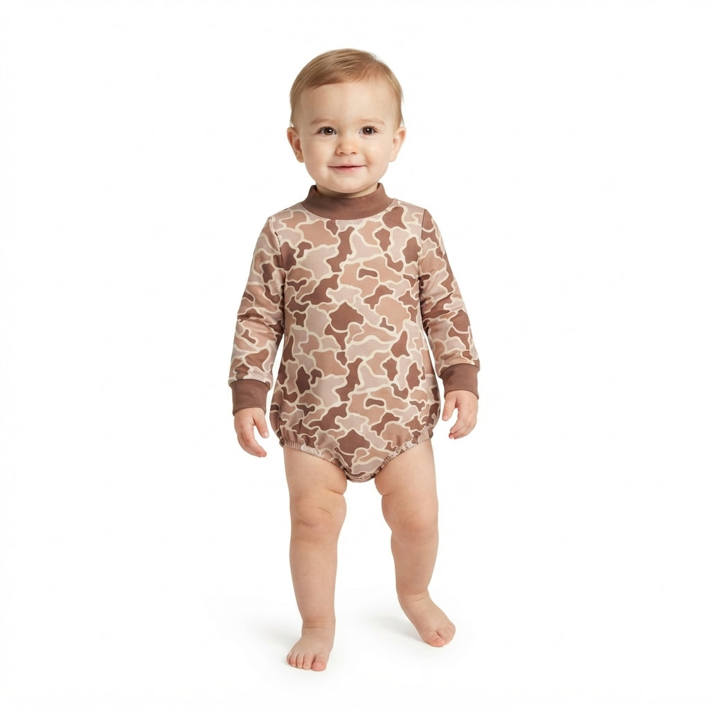 Long sleeves camo baby kids fall romper