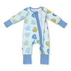 Heart stripe baby boy Valentine's zipper romper
