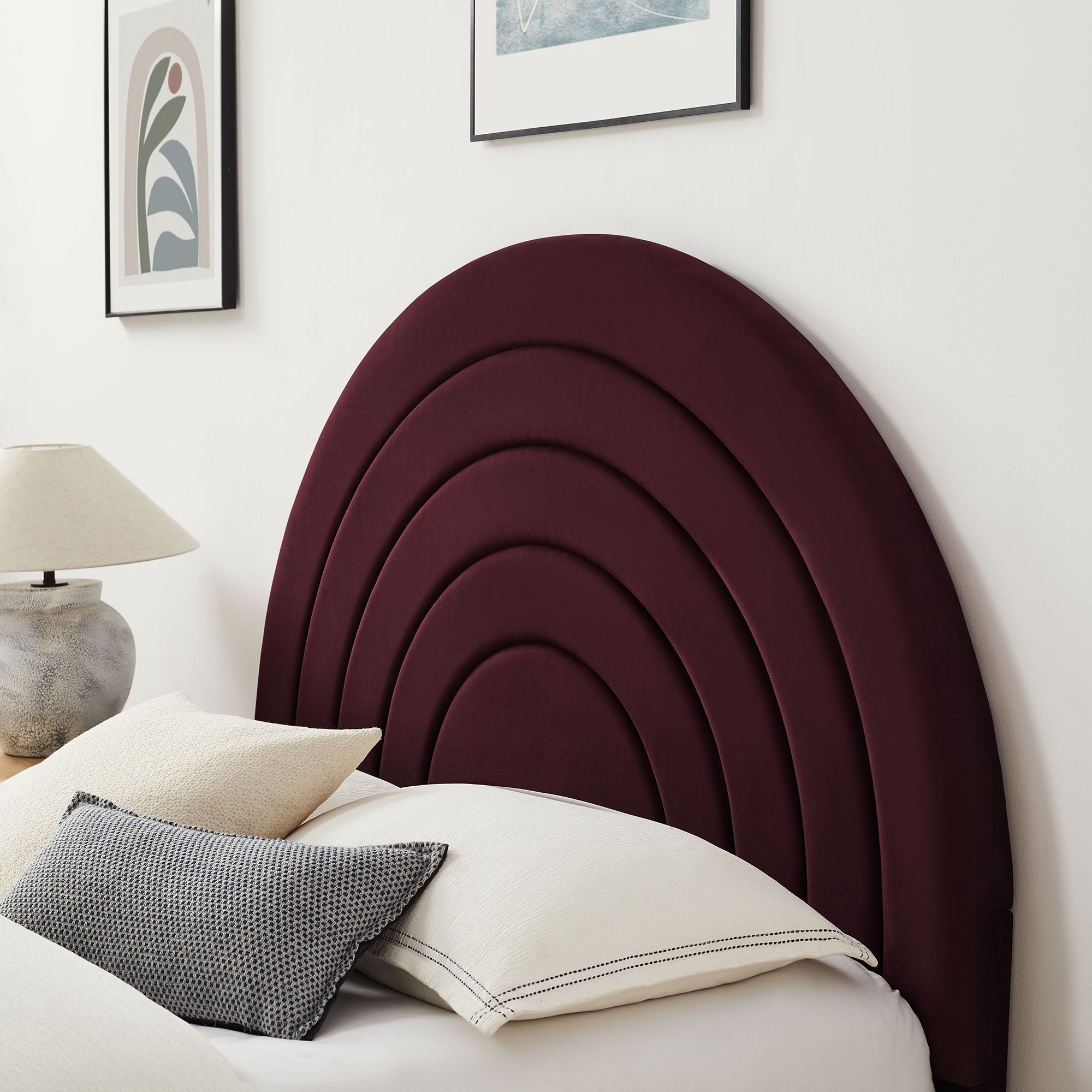 Solana Arched Performance Velvet Queen Platform Bed by Modway
