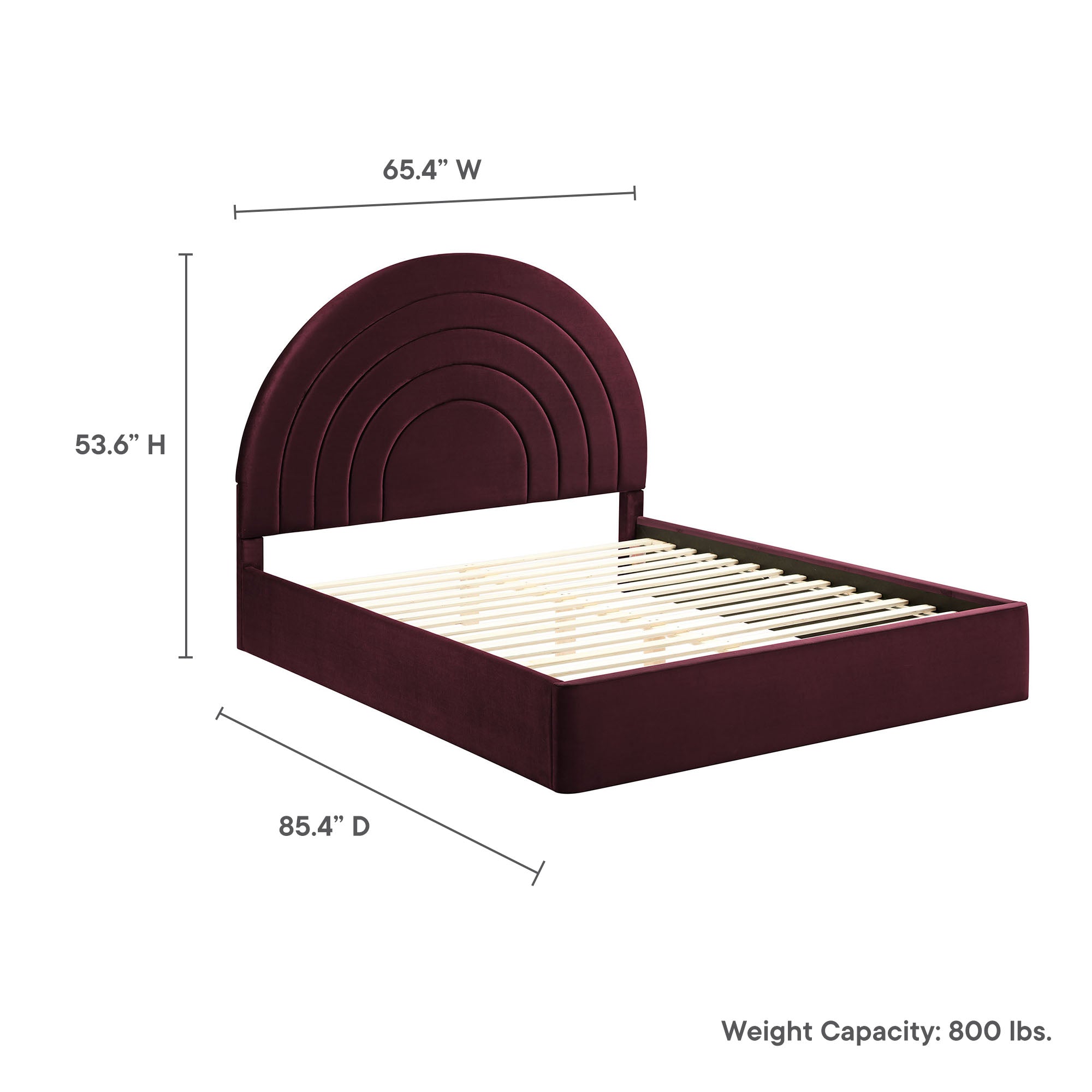 Solana Arched Performance Velvet Queen Platform Bed by Modway